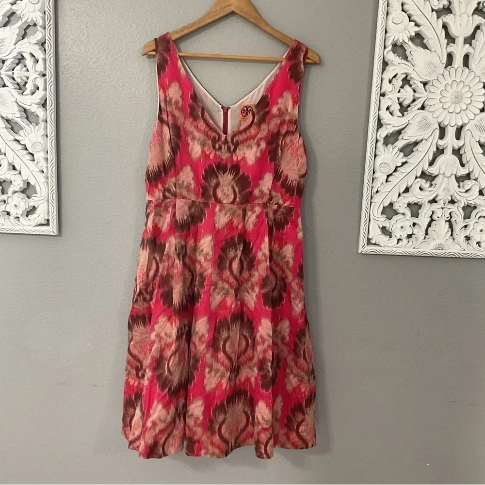 Tory Burch Silk Blend Watermelon Luau Dress size 12 D44